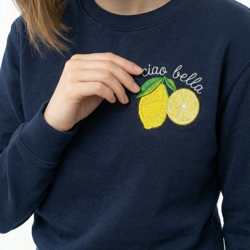 Sudadera Crewneck Azul Midnight “Ciao Bella” 🍋