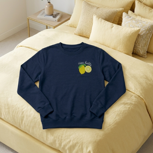 Sudadera Crewneck Azul Midnight “Ciao Bella” 🍋